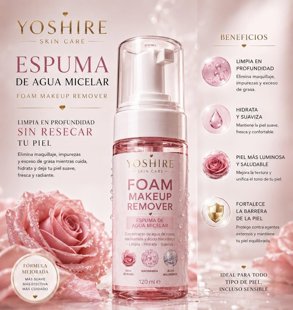 Desmaquillante Facial en Espuma — Agua Micelar