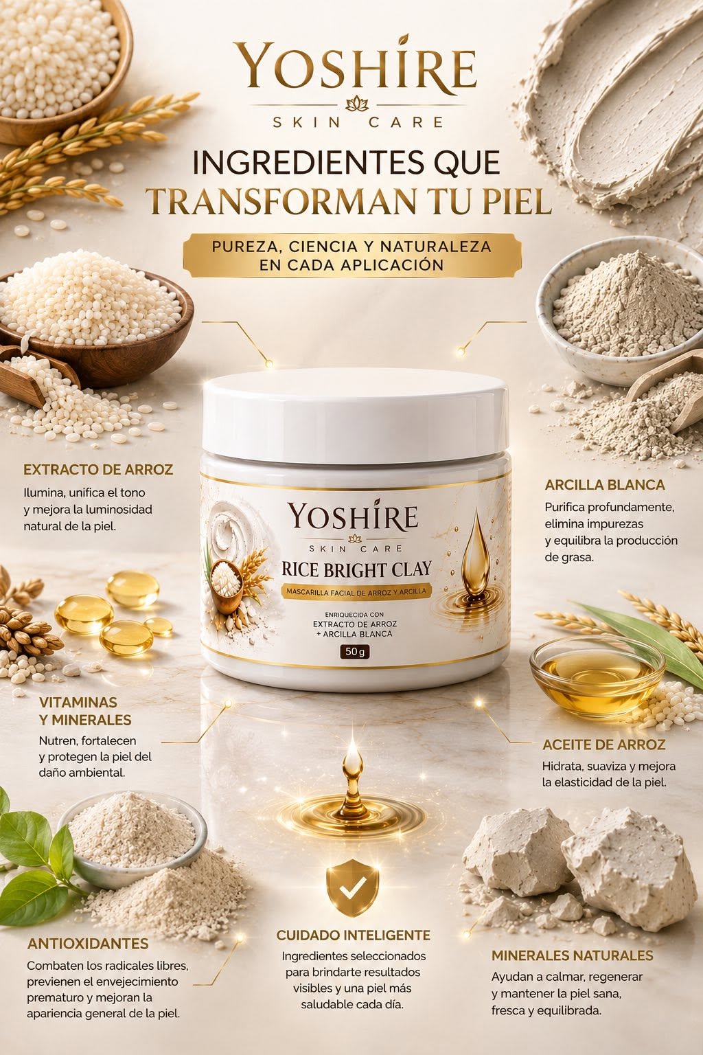 Mascarilla Facial Arroz y Arcilla