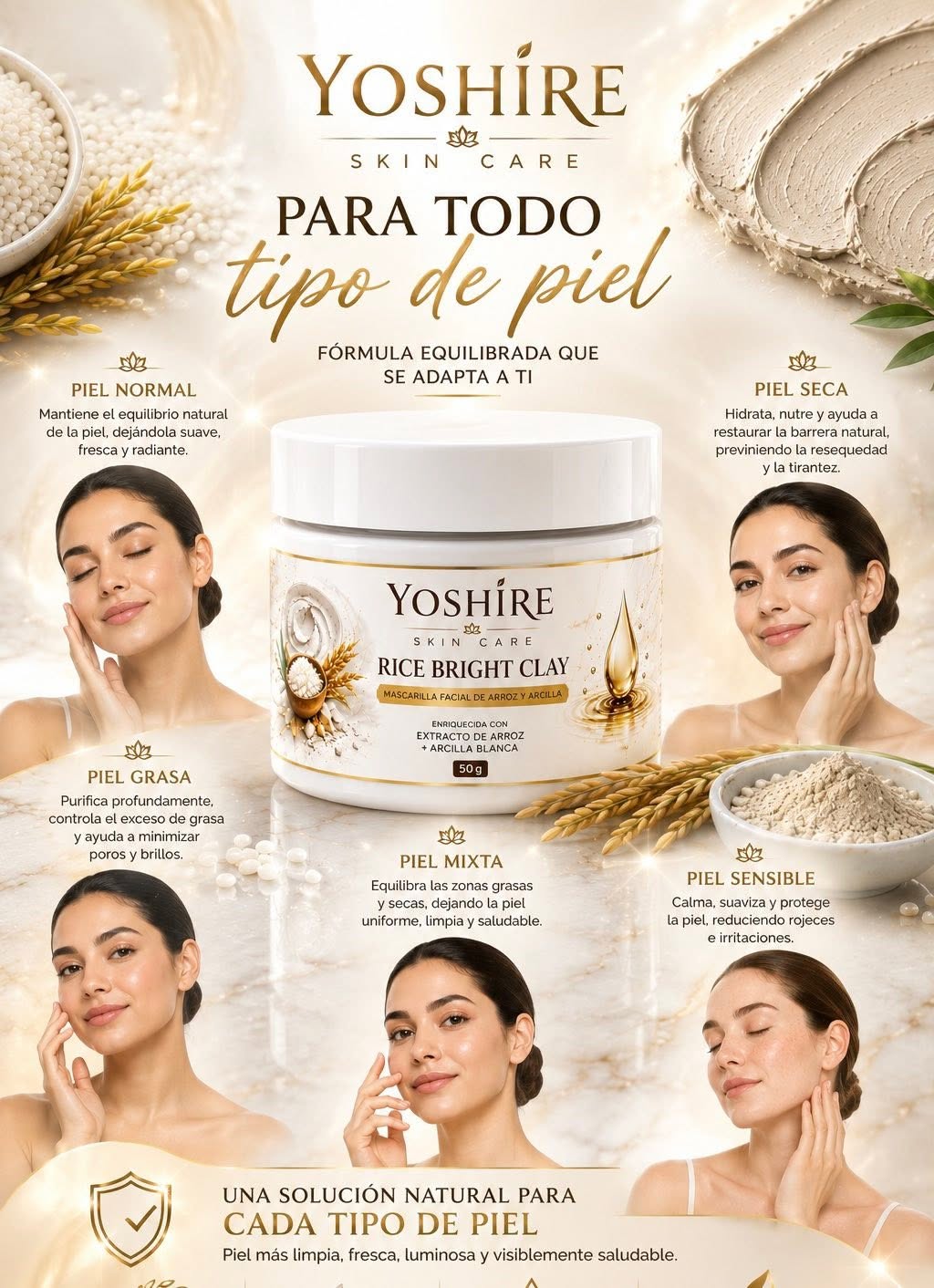 Mascarilla Facial Arroz y Arcilla