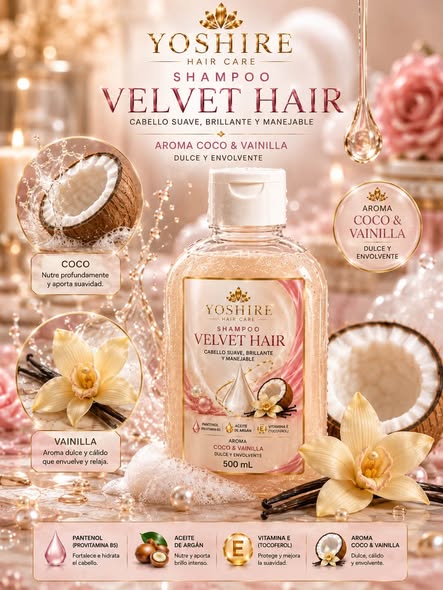 Shampoo Velvet Hair (Suave y Sedoso)