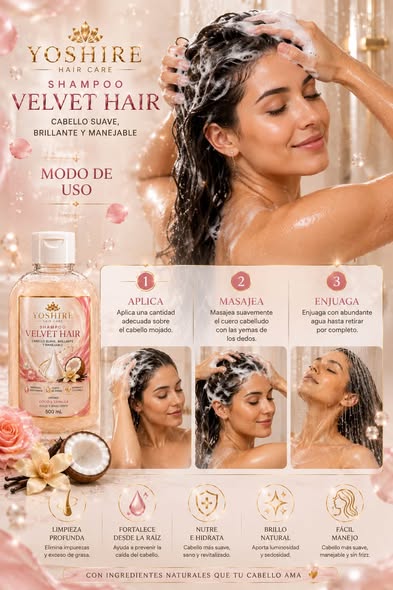 Shampoo Velvet Hair (Suave y Sedoso)