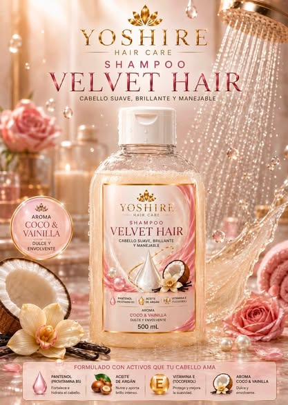 Shampoo Velvet Hair (Suave y Sedoso)